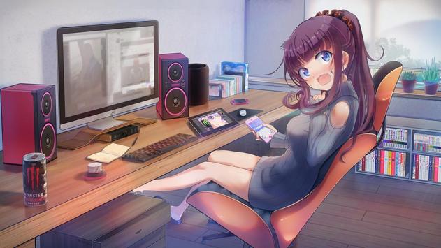 Sexy anime gamer girl