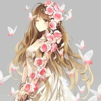 Anime Girls(anime With Flowers)🎉 الملصق