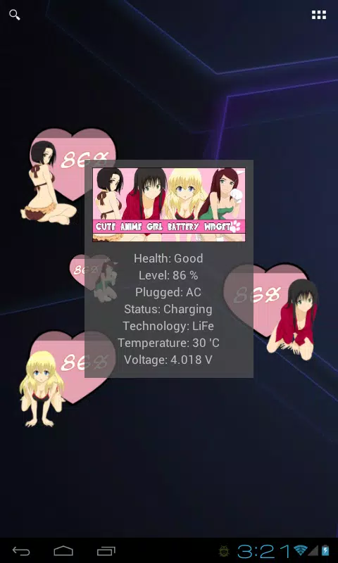 Android向けのかわいい日本製アニメの女の子バッテリーウィジェット Apkをダウンロードしましょう