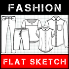 Fashion Design Flat Sketch NEW icône