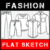 Fashion Design Flat Sketch NEW icône
