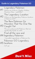 1 Schermata Guide to Legendary Pokemon GO