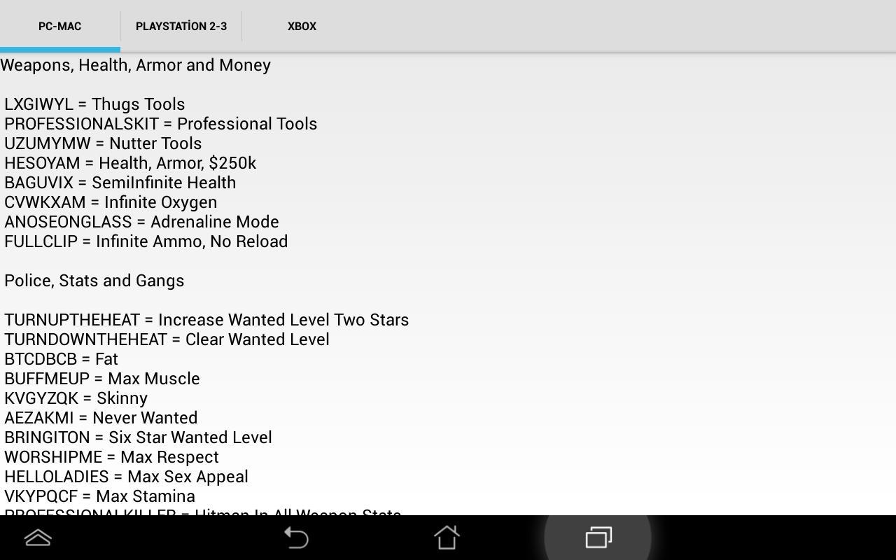 Gta San Andreas Cheats Codes Download For Android | Peatix