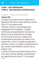 Code Civil Gabonais capture d'écran 2