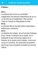 Code du Travail du Mali capture d'écran 1