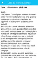 Code du Travail Gabonais capture d'écran 1