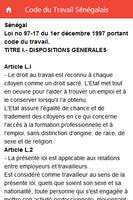 برنامه‌نما Code du Travail Sénégalais عکس از صفحه