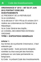 Code des Investissements de la Cote d'Ivoire screenshot 1
