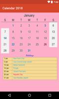 Calendar 2018 with Indian Holidays 스크린샷 1