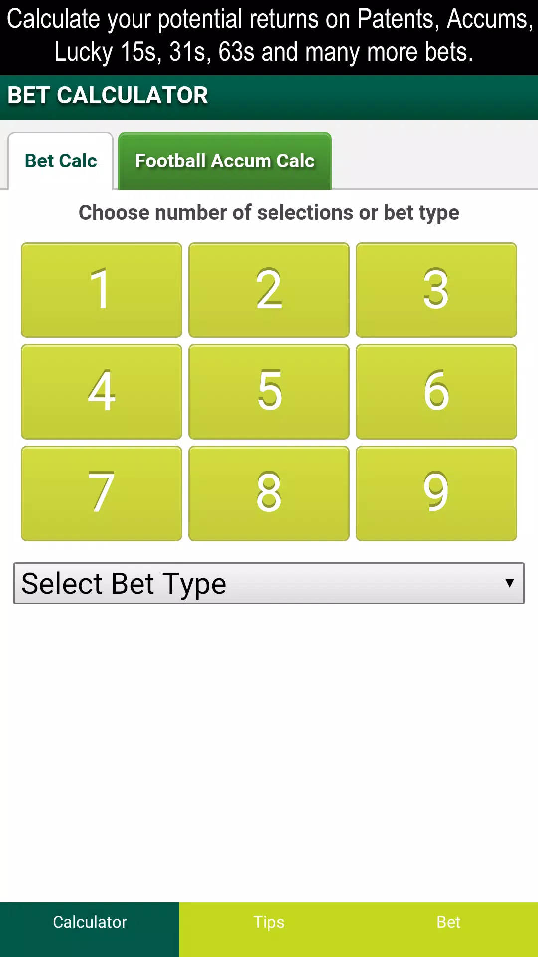 Bet Odds Calculator with Tips APK pour Android Télécharger