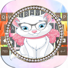Diamond Cute Cat Keyboard Theme ikon