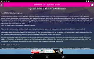 Tips and Tricks for Pokemon Go capture d'écran 3