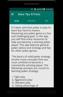 Poker Tips N Tricks imagem de tela 1