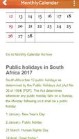 South Africa Calendar تصوير الشاشة 3