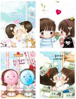 สติ๊กเกอร์ไลน์ เกาหลี คู่รัก 2 poster