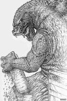 Draw Monster Godzilla Easy Poster