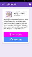 Baby Names. Popular names for boys and girls. Affiche