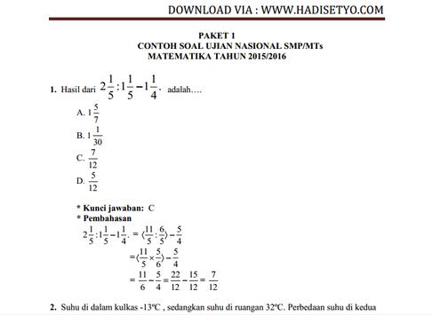 Soal Siap Un Matematika Smp For Android Apk Download