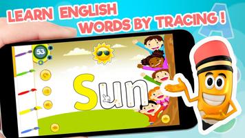 ABC 123 Words English Tracing & Learning ポスター
