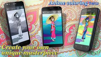 Anime coloring relax Affiche