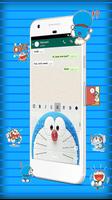Blue Cat Anime Keyboard and Emoji Theme Affiche