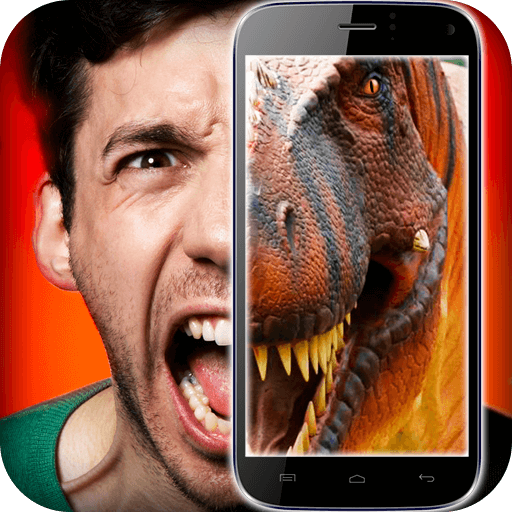 Dinosaur in the face simulator