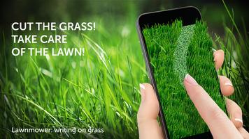 Lawnmower: writing on grass Affiche