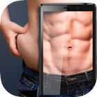 Six-pack on photo prank Zeichen