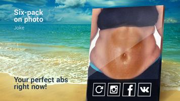 Six-pack on photo prank Plakat