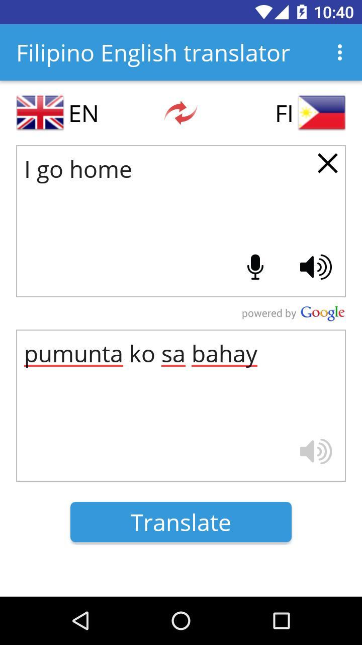 Translate filipino to english