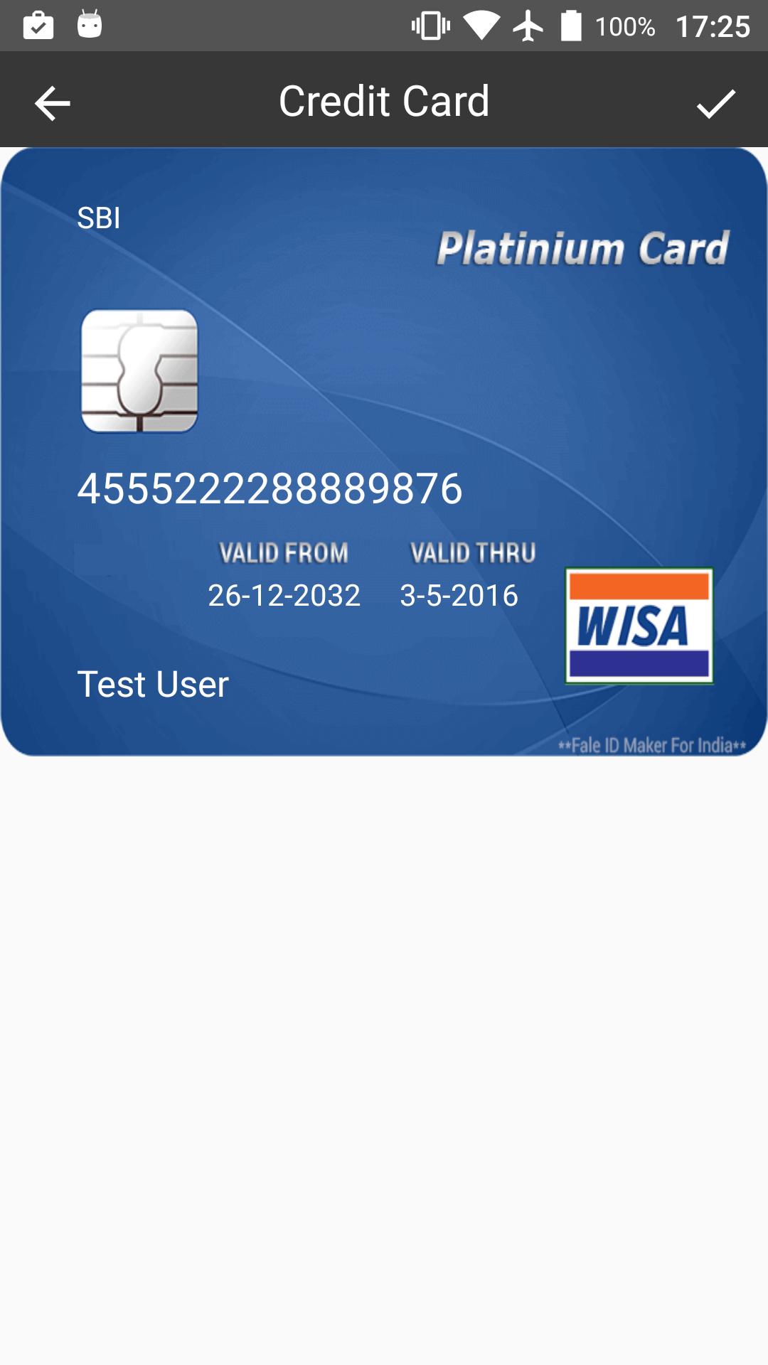 Credit Card Generator India