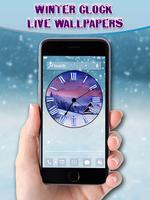 2 Schermata Winter Clock Live Wallpapers