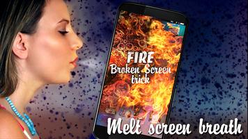 Feuer gebrochener Bildschirmtrick Plakat