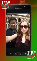 PTI Flag Face Sticker - Selfie with Imran Khan постер