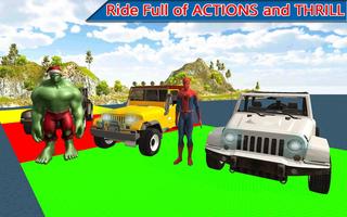 Superhero Jeep: Offroad Trophy Spin Simulation screenshot 1