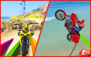 Superheroes vélo Beach Stunt Racing Mania 2018 capture d'écran 1