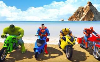 Superheroes vélo Beach Stunt Racing Mania 2018 capture d'écran 2