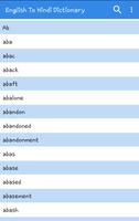 English to Hindi Dictionary capture d'écran 1