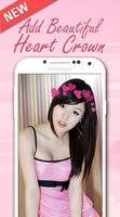 Photo booth heart effect flower crown Poster