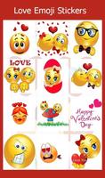 Valentine Love Emoji Stickers پوسٹر