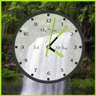 Waterfall with analog clock أيقونة