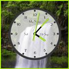 Waterfall with analog clock icône