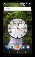 Waterfall with analog clock Affiche