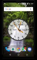 Waterfall with analog clock الملصق
