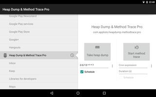 1 Schermata Heap Dump & Method Trace Free