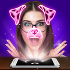 Selfie hologram edit joke icon