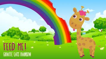 Giraffe Eats Rainbow Affiche