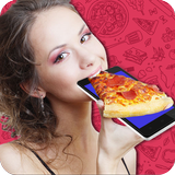 Comer simulador de pizza ícone