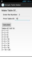 Simple Table Maker captura de pantalla 1