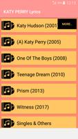 Katy Perry Songs Lyrics : Albums, EP & Singles پوسٹر